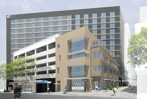 A rendering of the new building at 1 0 th and market.