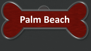 A red banner that says palm beach