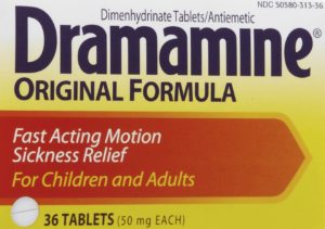 A box of dramamine is shown.